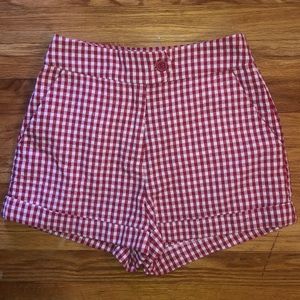 red gingham shorts